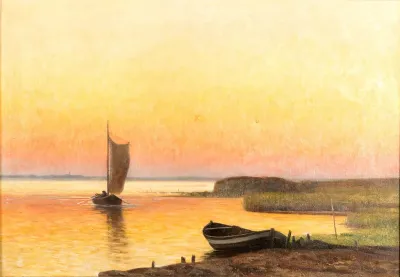 Boddenlandschaft mit Segelboot