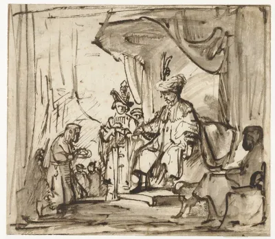 Bode met de kroon van Saul voor David