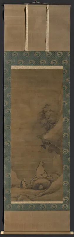Bodhidharma Meditating Facing a Cliff