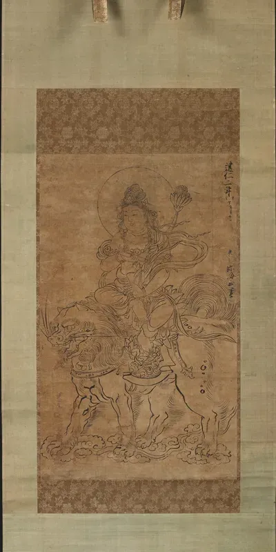 Bodhisattva Manjusri Seated on a Lion