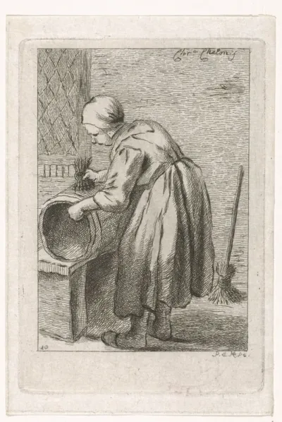 Boenende vrouw