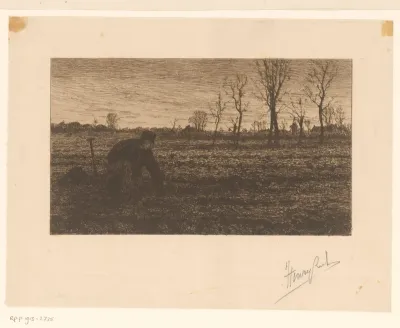 Boer aan het werk in het veld