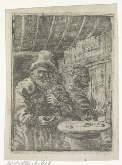 Boer bij een ton