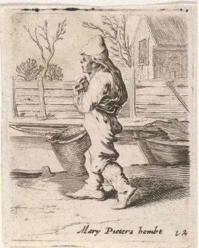 Boer bij een vaart