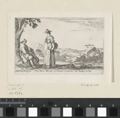 Boer en boerin in een landschap