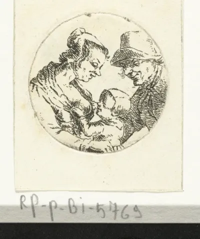 Boer en boerin met kind (versie 2)