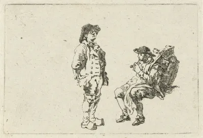 Boer en pijprokende man