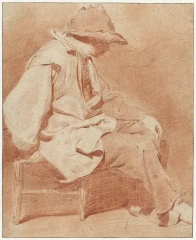 Boer met breedgerande muts