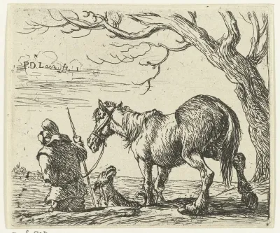 Boer met paard