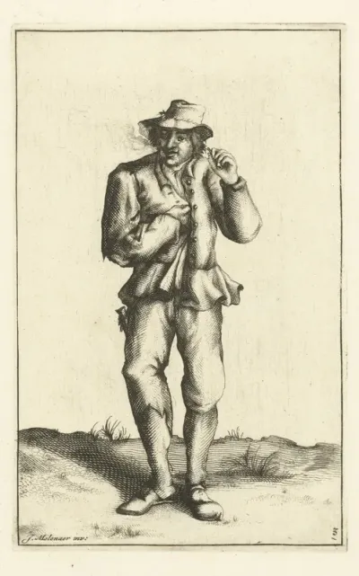 Boer rookt pijp
