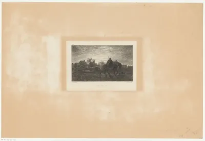 Boer te paard in de ochtend