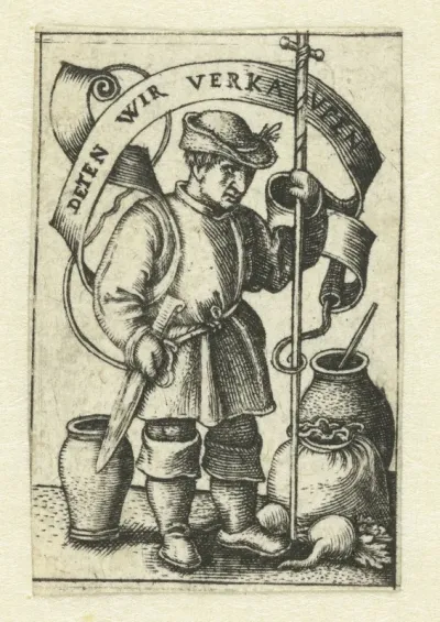 Boer verkoopt zijn produkten op markt