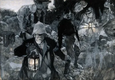 Boer War: searching for the wounded from the battlefield at night