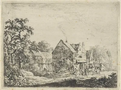Boerderij aan een kanaal bij Haarlem