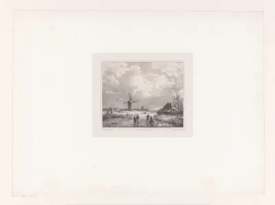 Boerderij bij bevroren vaart