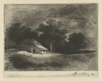 boerderij bij bomen