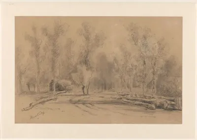 Boerderij bij bosrand met hoge bomen bij Harskamp