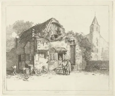 Boerderij bij een kerk