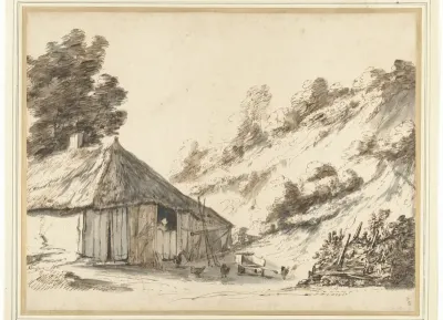 Boerderij bij een zandheuvel