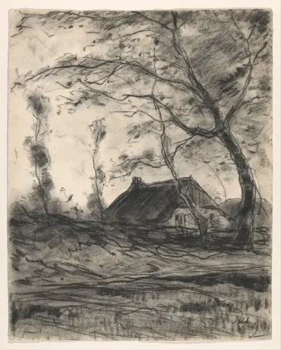 Boerderij en bomen
