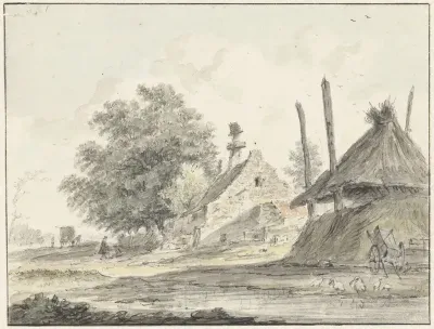 Boerderij en een hooiberg