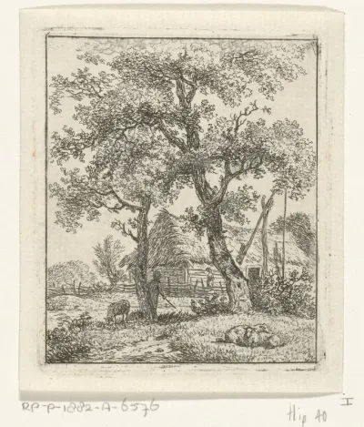 Boerderij en schaapsherder