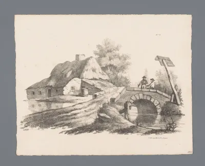 Boerderij en stenen brug