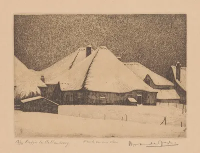 Boerderij in de sneeuw