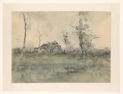 Boerderij in een landschap