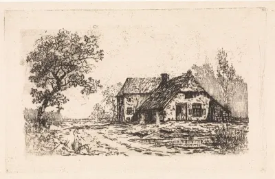 Boerderij in een landschap
