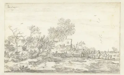 Boerderij in het hakhout bij een landweg