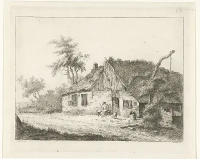 Boerderij met boer en boerin