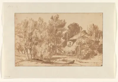 Boerderij met een hooiberg
