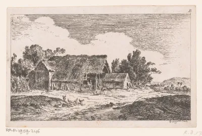 Boerderij met kippen en geiten