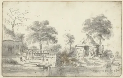 Boerderij met schuur aan het water