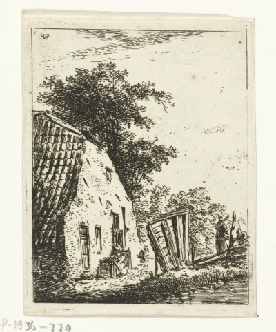 Boerderij met twee figuren