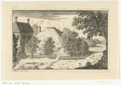 Boerderij met zittende man