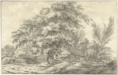 Boerderij onder bomen