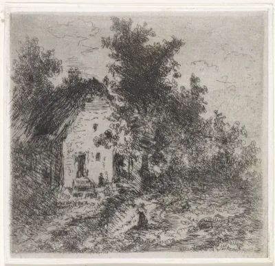 Boerderij onder bomen