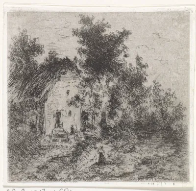 Boerderij onder bomen
