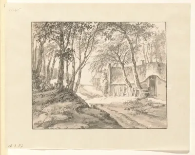 Boerderij tussen bomen