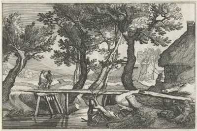Boerderijen en bruggetje over sloot