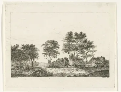 Boerderijen en hoge bomen