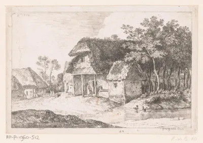 Boerderijen en water met eenden