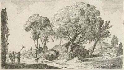 Boerderijen tussen bomen