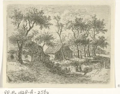 Boerderijen tussen de bomen