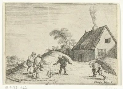 Boeren bij het kegelen