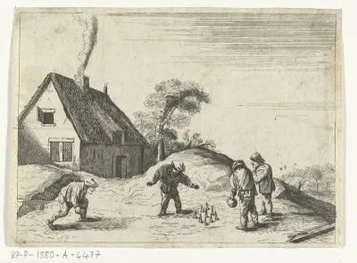 Boeren bij het kegelen