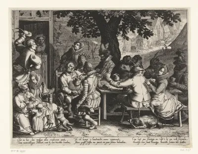 Boeren en rijken zitten na de oorlog bij elkaar aan tafel