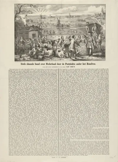 Boeren getroffen door runderpest, 1866-1867